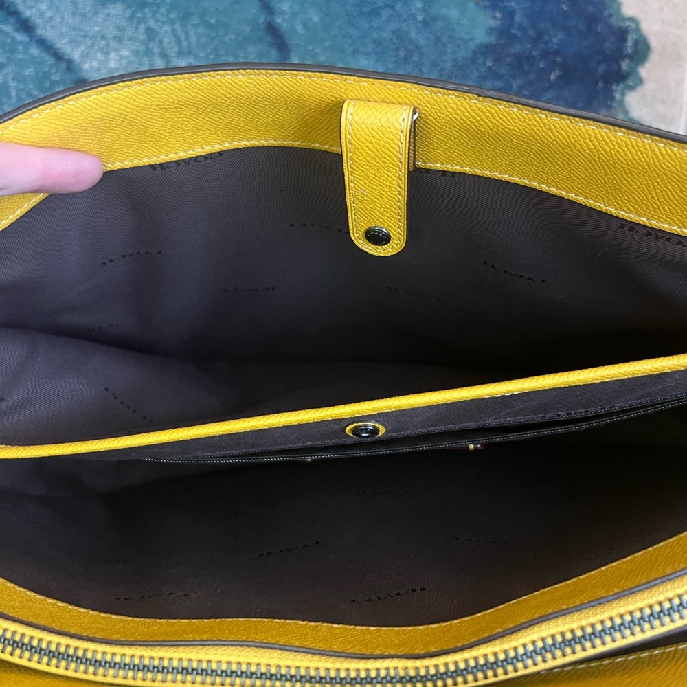 EUC Coach Yellow Work Tote - Picture 11 of 12